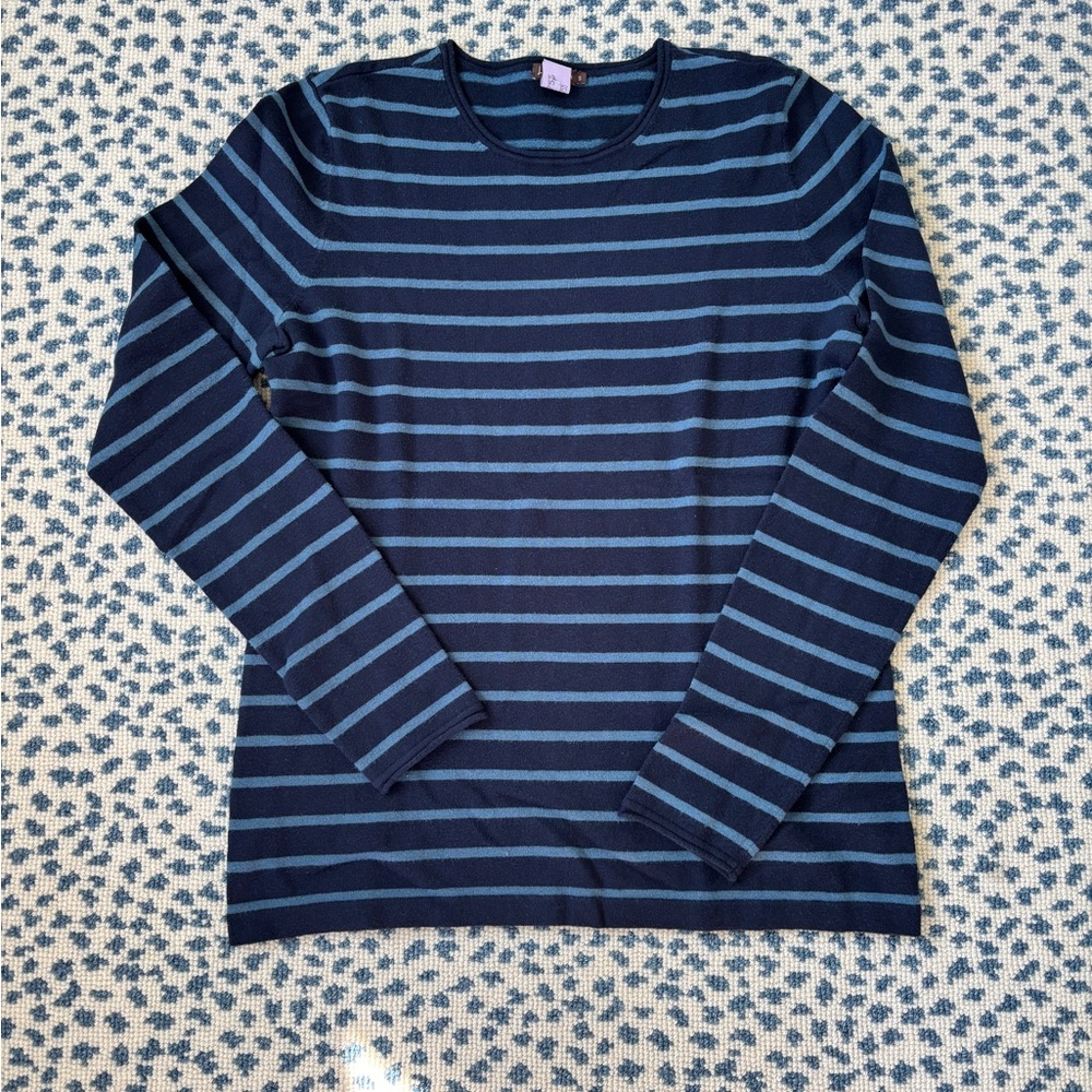 J. McLaughlin Striped Cotton Blend Long Sleeve Top